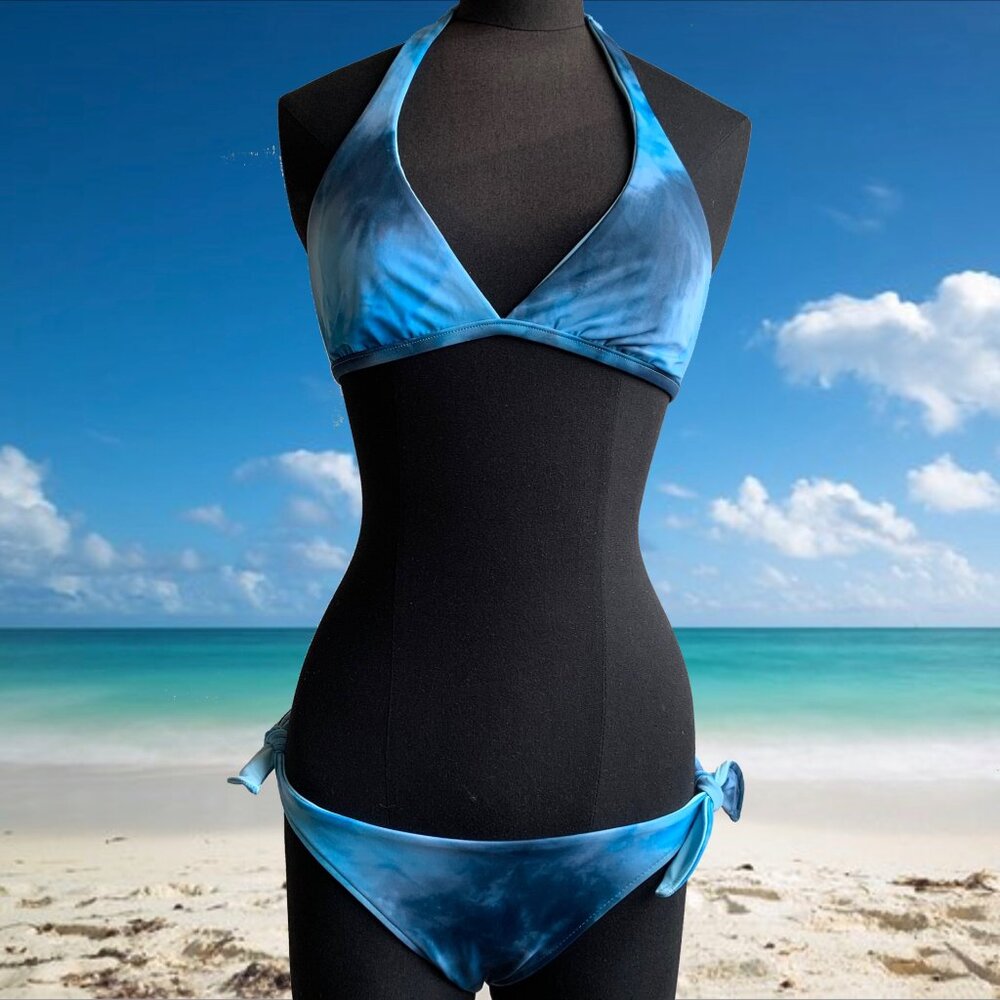 Billabong BLUE CRUSH era Vintage bikini tie dye reversible triangle low …